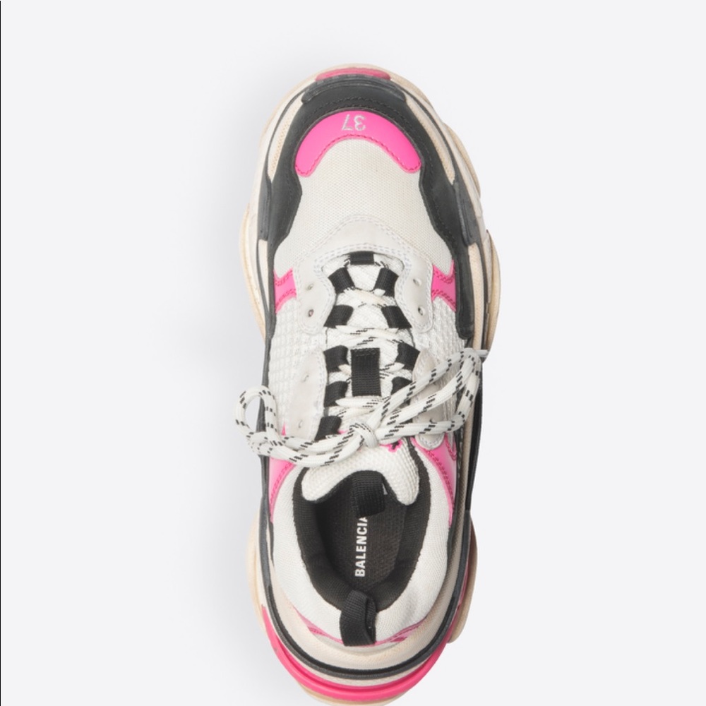 Balenciaga Triple S Sneakers - Black, Pink, Cream - Picture 4 of 16